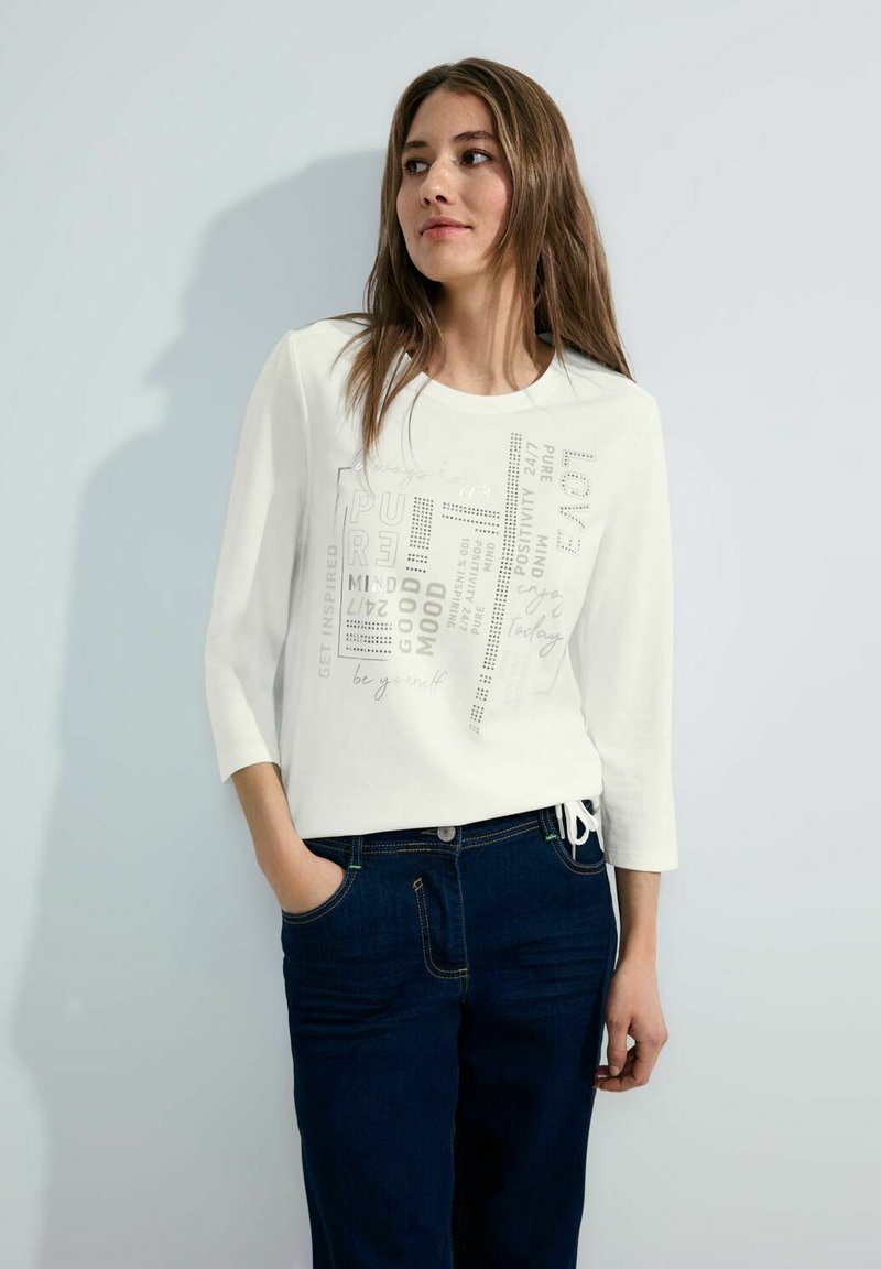Cecil Maglione Da Donna Scollo A V – Maniche 3/4 Con Fessure – Colore Neutro, Vestibilità Comoda