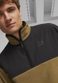 Puma CLASSICS UTILITY HALF-ZIP - Felpa in pile - chocolate chip