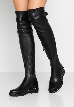 Overkneeskor - black