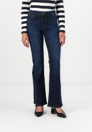 TOM TAILOR TTSTELLA Bootcut - Bootcut piegriezuma džinsi - dark blue denim