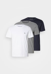 MONOLOGO 3 PACK - T-shirts basic - white/navy/grey