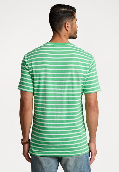 Polo Ralph Lauren Big & Tall STRIPED JERSEY CREWNECK T-SHIRT - Marškinėliai su spaudiniu - classic kelly/white