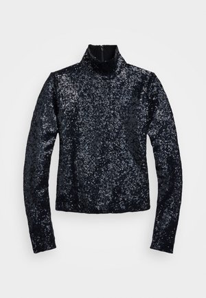 SEQUINED TURTLENECK - Langærmet T-shirt - deep navy