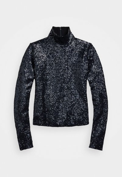 Polo Ralph Lauren SEQUINED TURTLENECK - Top dugih rukava - deep navy
