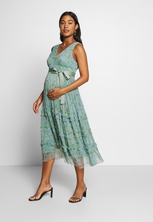 Sukienka koktajlowa - green floral