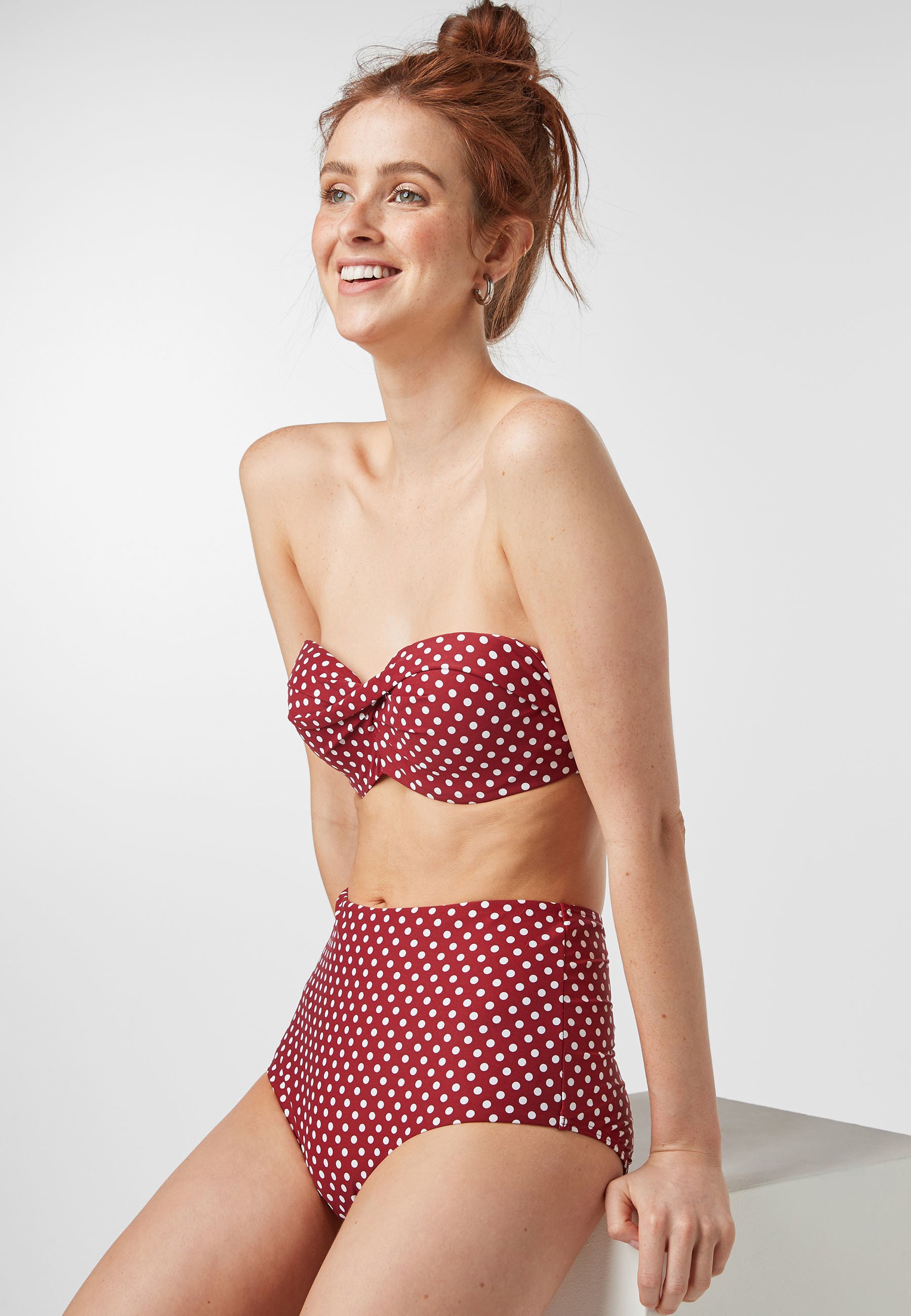twist front bandeau bikini top