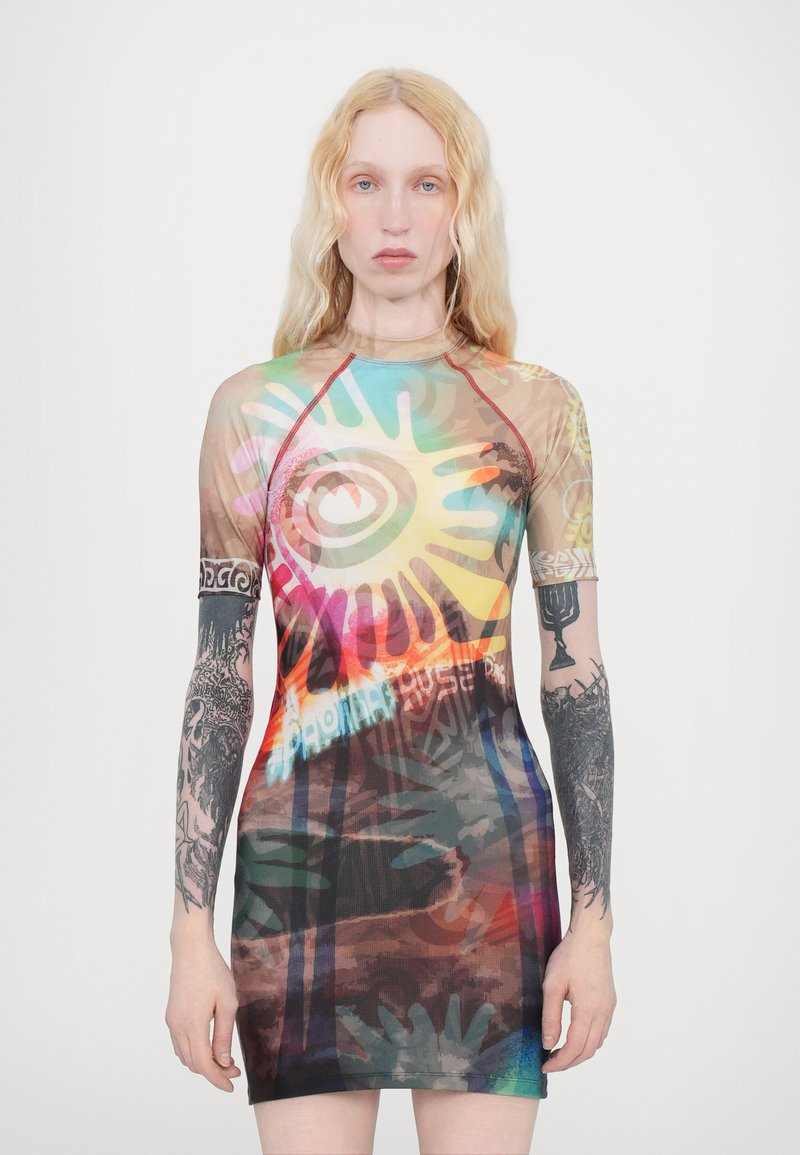 Paolina Russo MINI DRESS - Rochie din jerseu - acid borwn