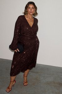 Never Fully Dressed SEQUIN VIENNA DRESS - Kokteiļkleita/ballīšu kleita - chocolate