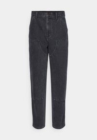 DOUBLE KNEE PANT - Straight leg jeans - black stone washed