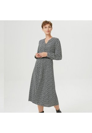 Smart and Joy À ENCOLURE V, IMPRIMÉ FLEUR ET CEINTURE AJOUTÉE - Robe de jour - noir