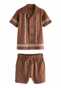 Next - SHORT SLEEVE PATTERN SET - REGULAR FIT - Shorts - rust brown Miniatuurafbeelding 1