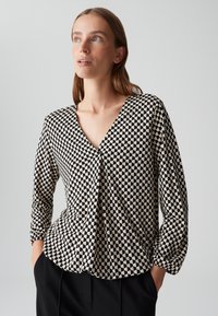 OPUS REGULAR FIT 3/4 SLEEVE PRINT - Langarmshirt - black