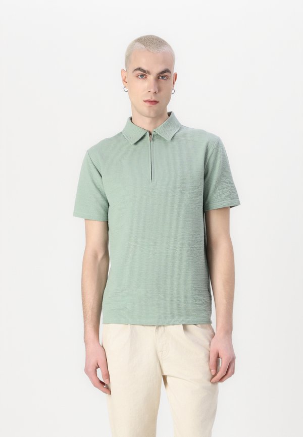 SLHSANDER SEERSUCKER ZIP  - Poloshirt