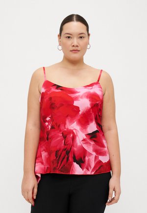CARROSAL STRAP FRILL  - Tops - high risk red