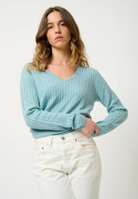 Authentic Cashmere COL V - Trui - mottled aqua