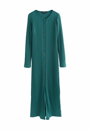 LONG SLEEVE BUTTON DOWN MIDI - Rochie tip creion - teal blue
