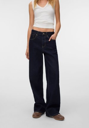 Vero Moda Wide-fit VMLULLU Low waist Wide Leg Fit - Jeans relaxed fit - dark blue denim