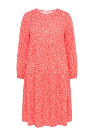 Angel of Style, MIDIKLEID, A-LINIE, MUSSELIN, LEOMUSTER - Denní šaty - coral