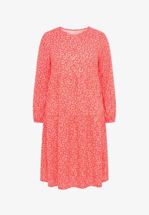 Angel of Style, MIDIKLEID, A-LINIE, MUSSELIN, LEOMUSTER - Jurk - coral
