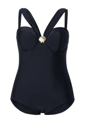 Ulla Popken DRAPED STRAP UNDERWIRE - Costume da bagno - black