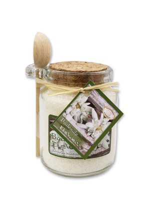BADESALZ EDELWEISS IM GLAS MIT HOLZLÖFFEL 300 G - Schaumbad & Badezusätze - beige