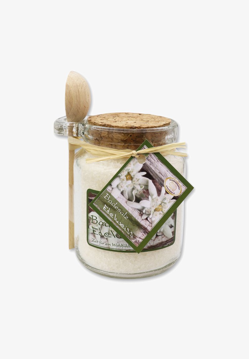 Florex BADESALZ EDELWEISS IM GLAS MIT HOLZLÖFFEL 300 G - Schaumbad & Badezusätze - beige