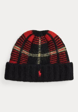 Polo Ralph Lauren, PLAID BRUSHED WOOL-BLEND BEANIE - Bonnet - red/multi-coloured