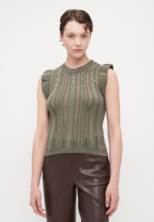 ONLNEWTULLE LIFE FRILL BLING - Print T-shirt - kalamata melange