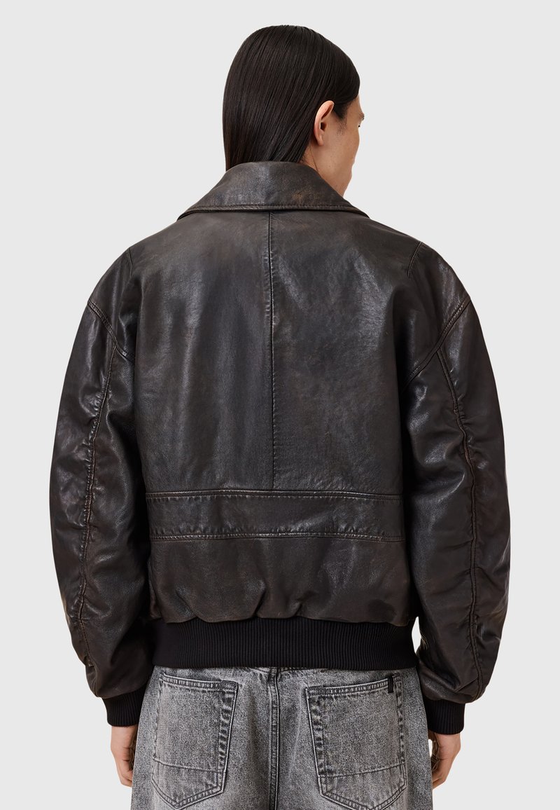Blouson Bomber En Cuir Vintage All Saints - Taille 38 Pouces - Cuir Super Doux, à Peine Porté