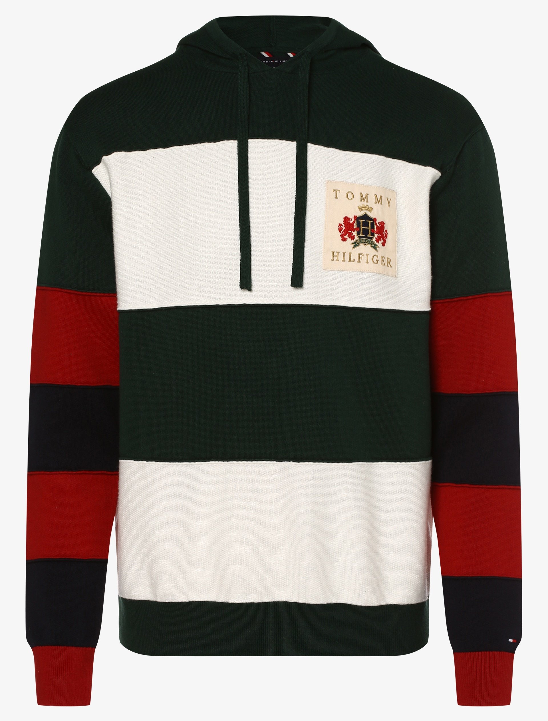 Tommy Hilfiger Felpa con cappuccio - tanne weiß/verde scuro - Zalando.it
