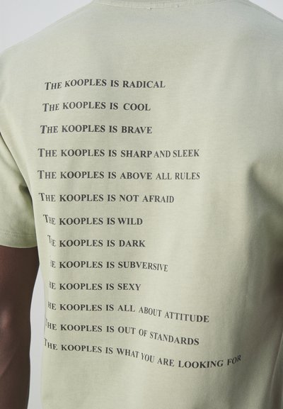 The Kooples MC - Marškinėliai su spaudiniu - kaki grey