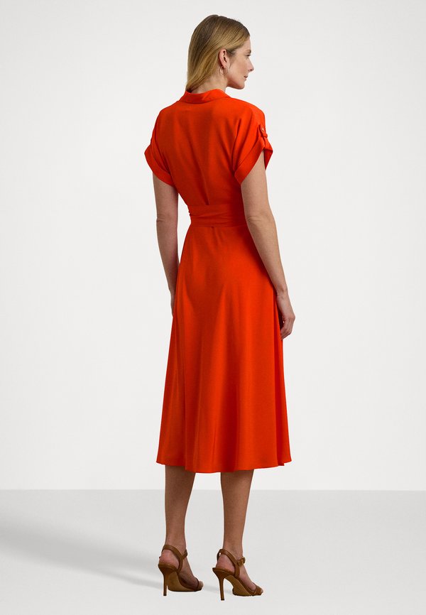 BELTED CREPE DRESS - Day dress - orange4