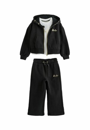 3 PIECE HOODIES WIDE LEG JOGGERS SET   - Treningo apatinė dalis - black