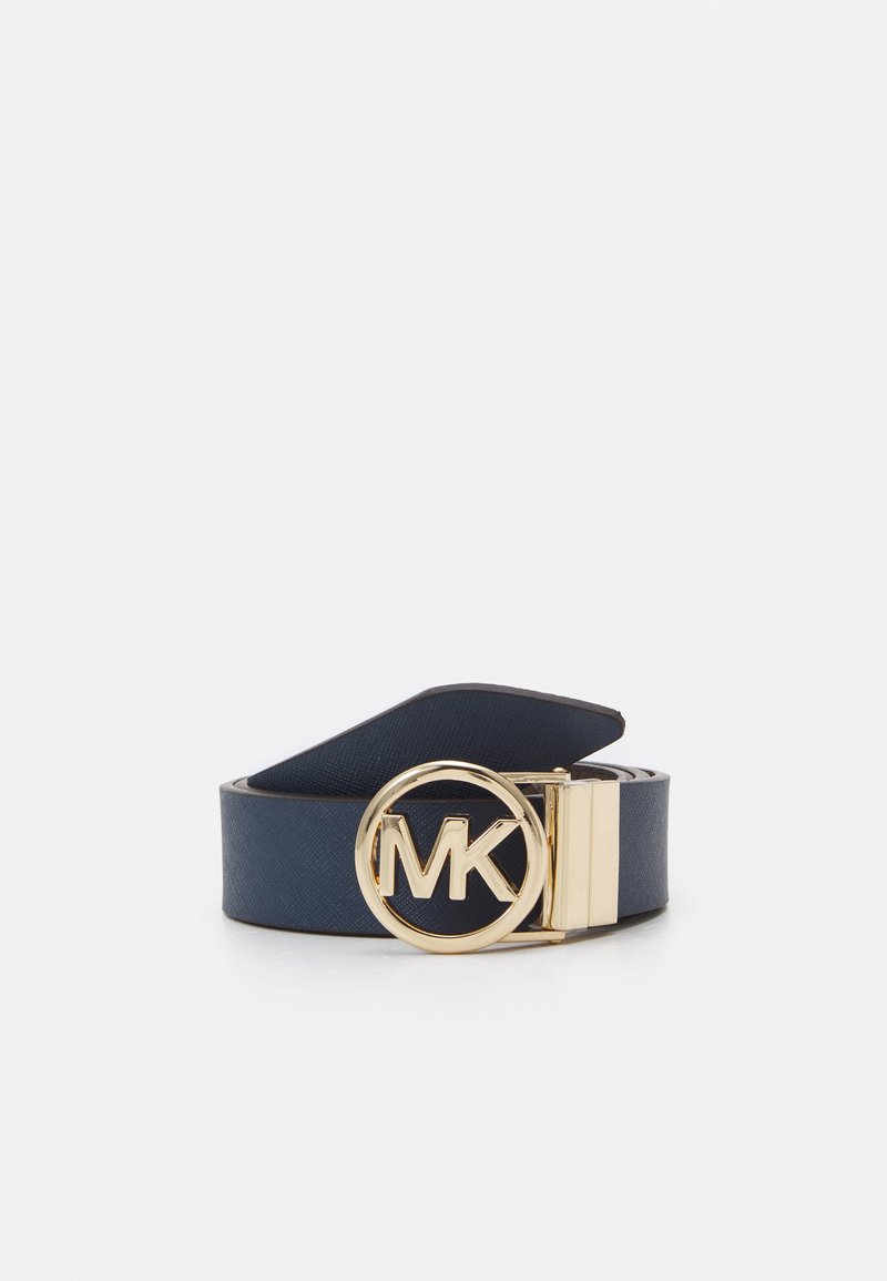 MICHAEL Michael Kors REVERSIBLE BELT - Belt - navy/gold-coloured