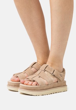 GOLDENSTAR STRAP - Platform sandals - driftwood