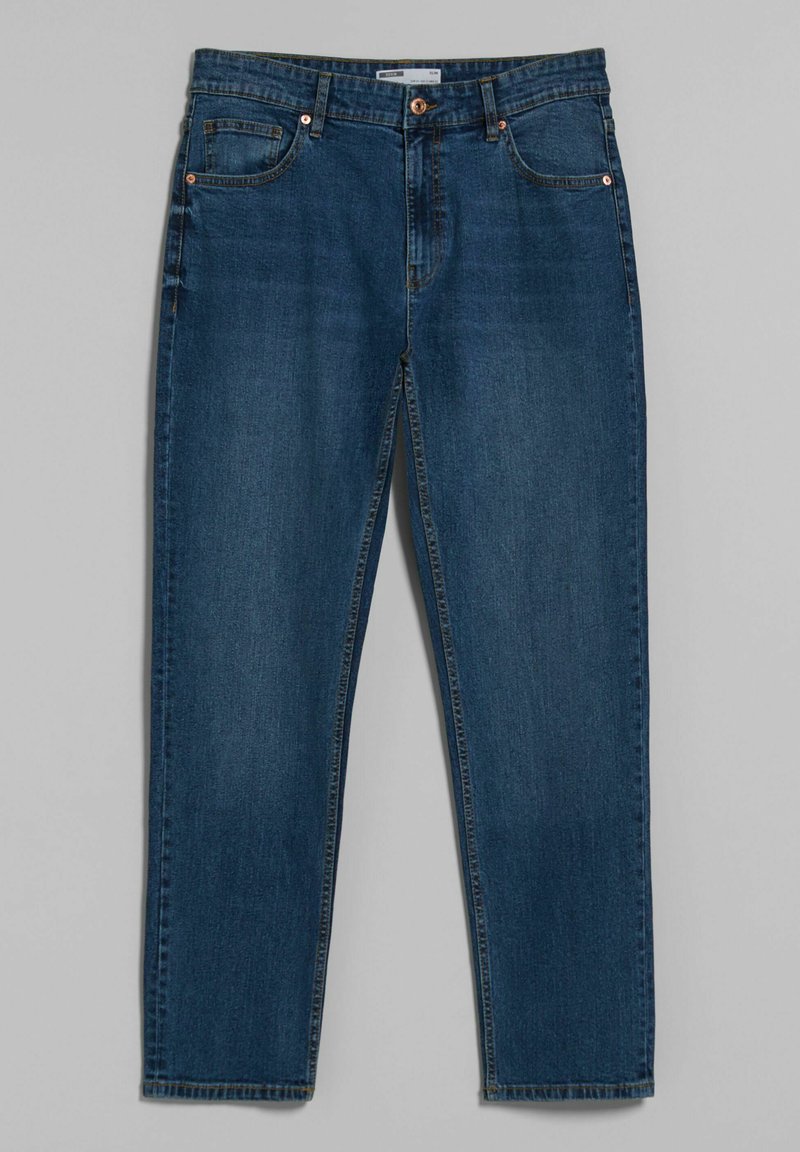 Bershka Straight leg jeans donkerblauw Bershka Straight leg jeans donkerblauw