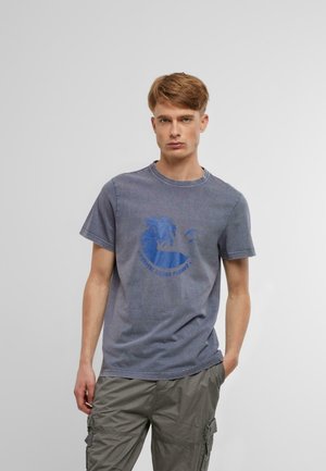 Print T-shirt - vintage blue