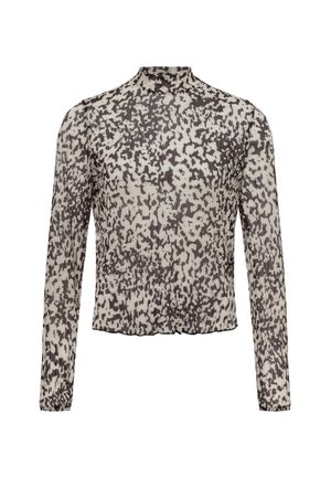 Bluse - beige schwarz