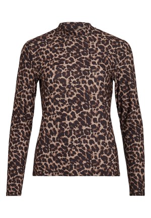 VILA VILEOA HIGH NECK - Majica z dolgimi rokavi - brown