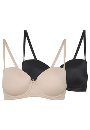 Marks & Spencer STRAPLESS 2 PACK - Stroppeløs-BH - black/beige