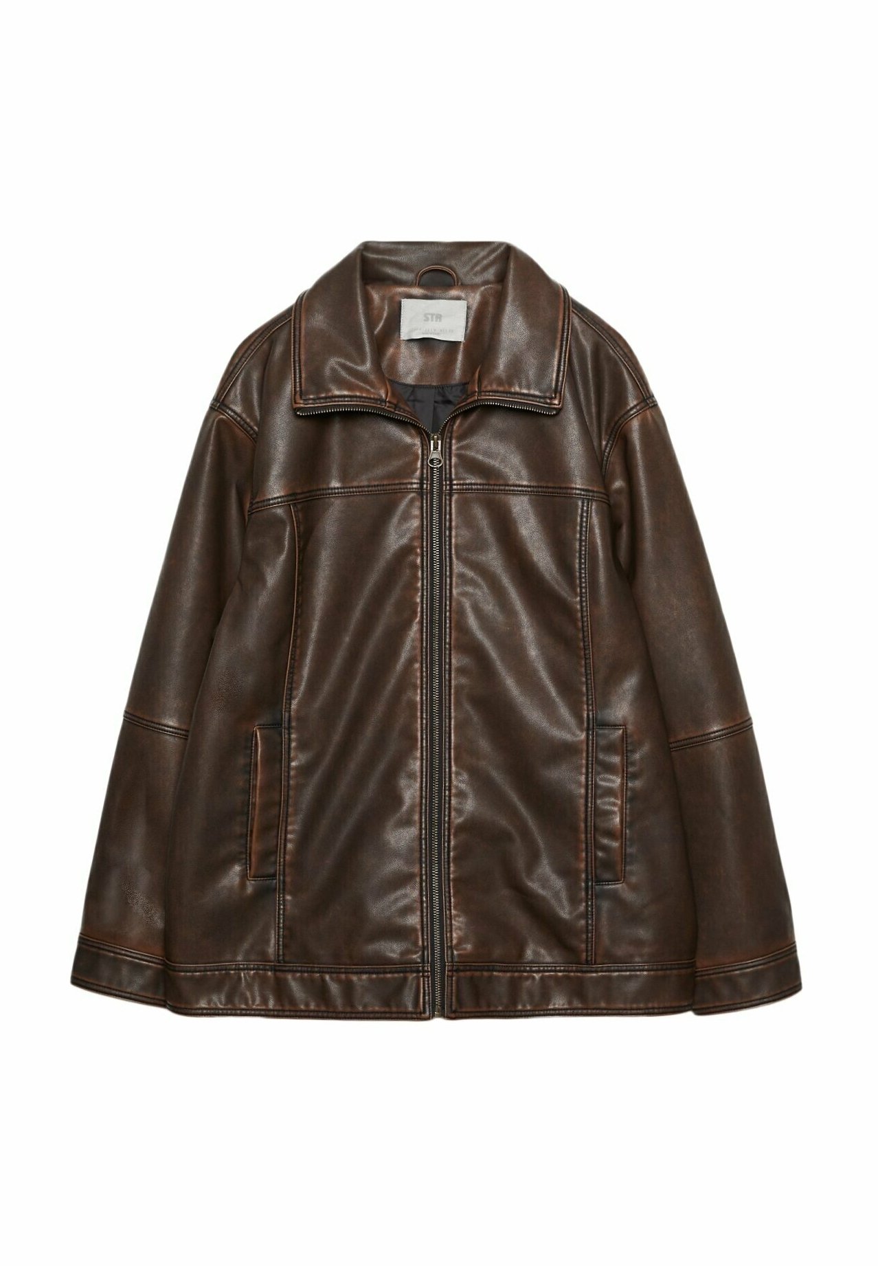 Stradivarius Faux leather jacket - brown - (Pre-owned) - Zalando