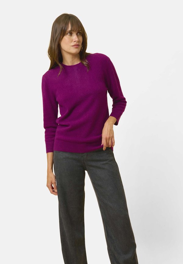 COL ROND DOS - Strickjacke - plum