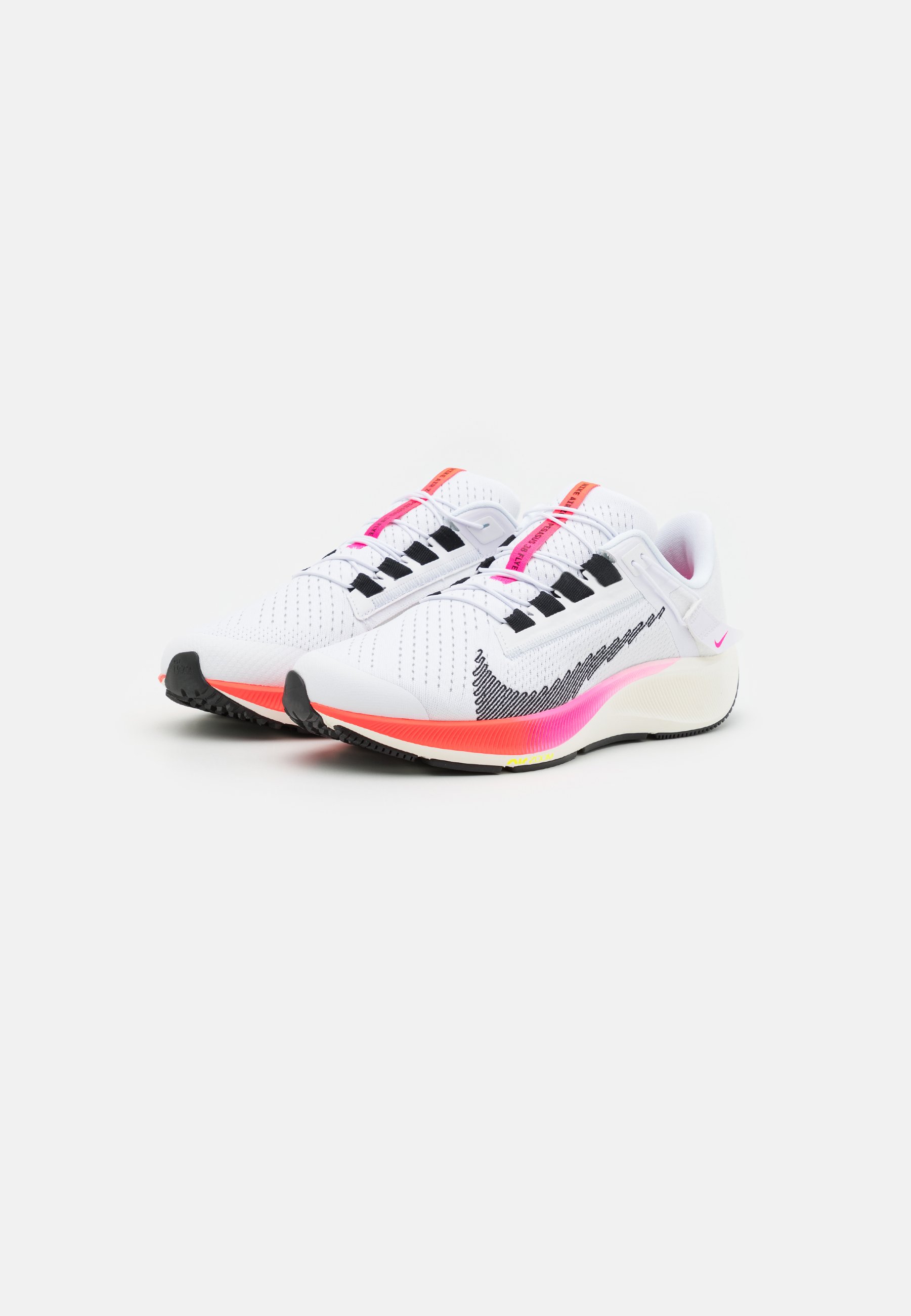Nike Performance AIR ZOOM PEGASUS 38 FLYEASE - Chaussures de running  neutres - white/black/football grey/pink blast/bright crimson/blanc -  ZALANDO.FR