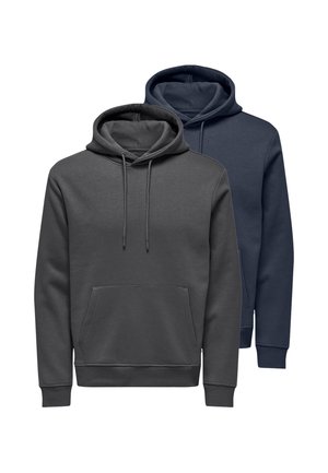 2ER PACK - Hoodie - dunkelblau   dunkelgrau