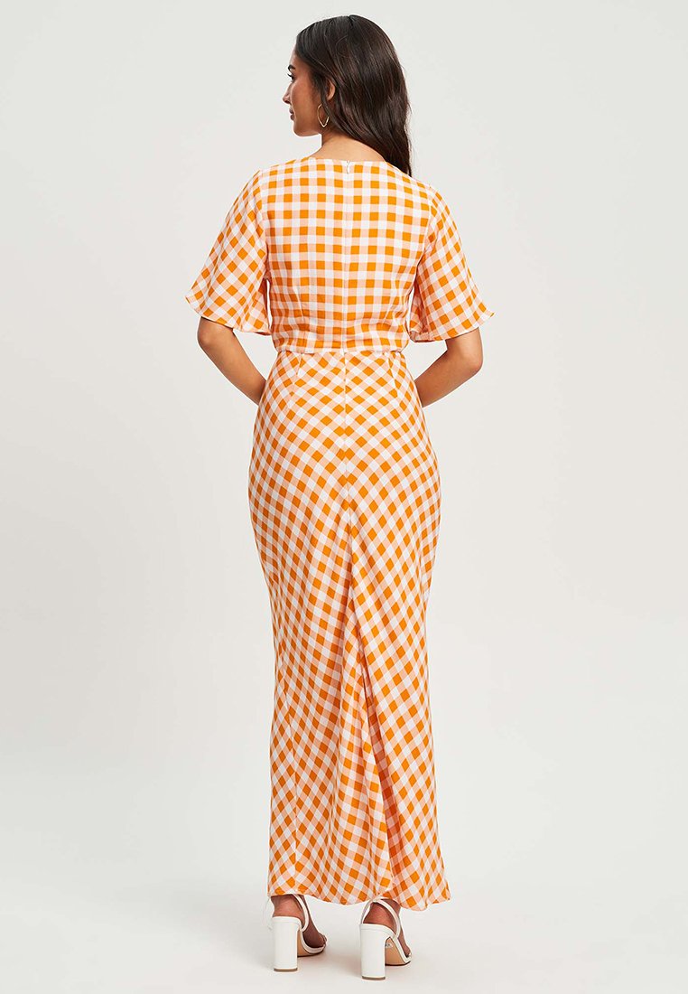 orange gingham maxi dress SSYS Jessie Gingham Maxi Dress