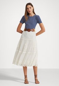 Lauren Ralph Lauren RELMARET MID - A-vonalú szoknya - silk white