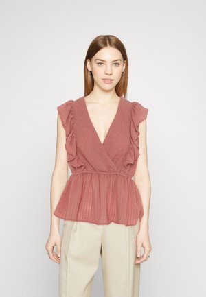 ONLY ONLLONDON RUFFLE - Μπλούζα - dusty rose