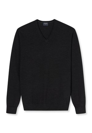 OLYMP, BASIC V-PULLOVER - Strickpullover - graphit