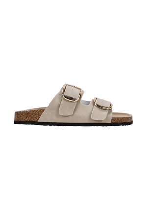 CON DOS HEBILLAS - Sandalias planas - beige