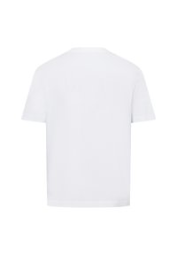 White cotton T-shirt with a crew neck and short sleeves, featuring a plain back with no graphics or logos. Soft texture and relaxed fit.